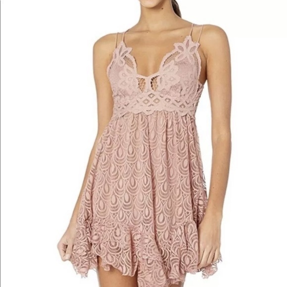FREE PEOPLE ADELLA LACE BURNOUT SLIP DRESS BALLET - Picture 6 of 6